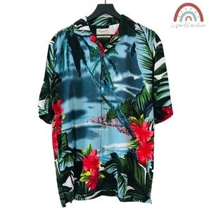 Thums Up Hawaiian Men’s Tropical Casual Button Down Shirt